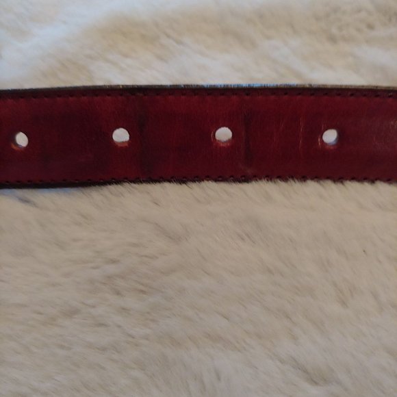 Coach leather belt with brass buckle size 34 burgandy - Picture 7 of 15